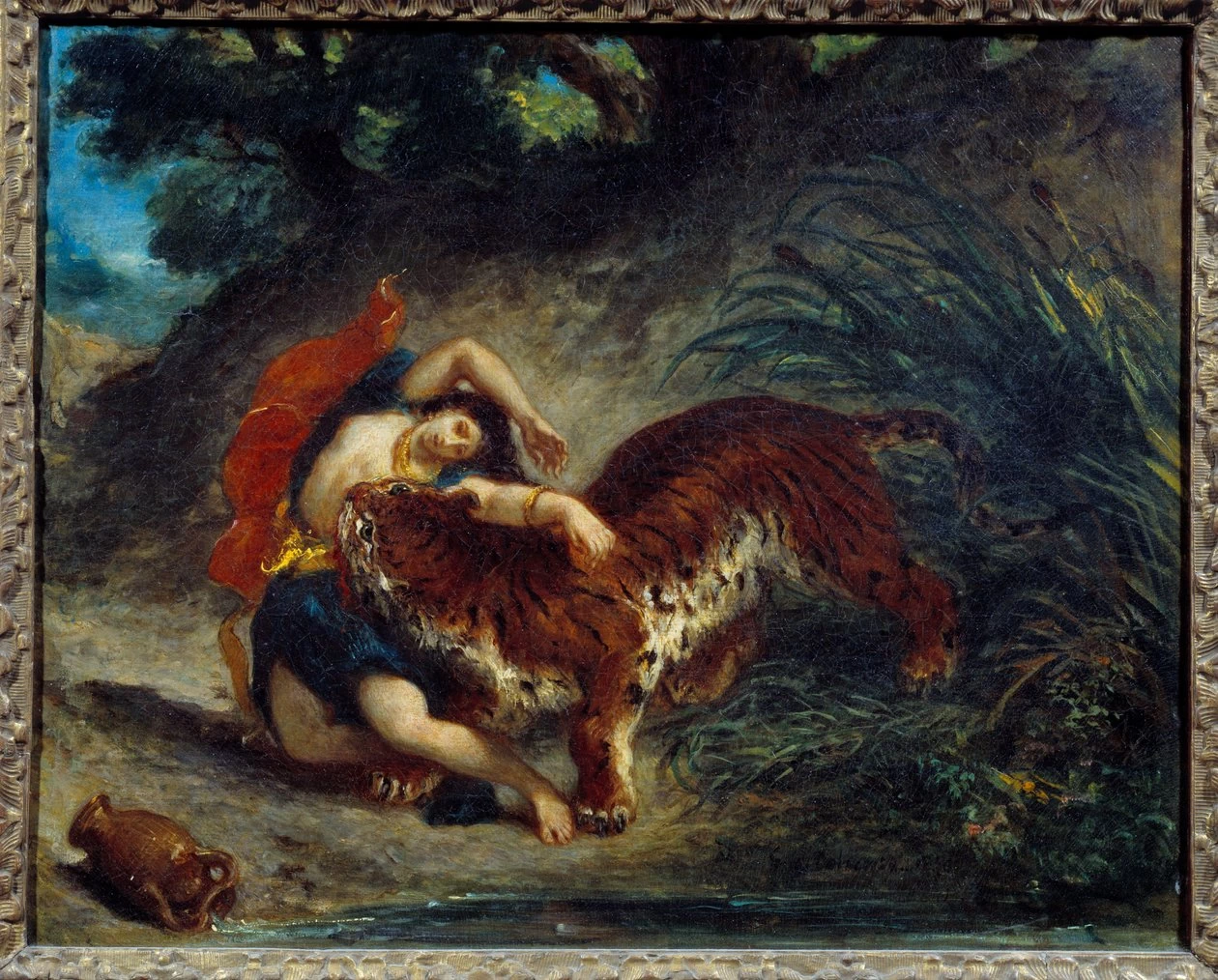 Giovane donna portata via da una tigre